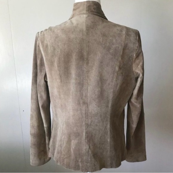 Neiman Marcus Suede Open Front Waterfall Jacket - Picture 6 of 8